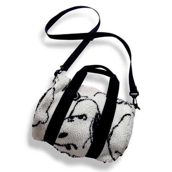 Lazy Oaf rare Snoopy Peanuts Fleece duffel bag - Picture 2 of 9